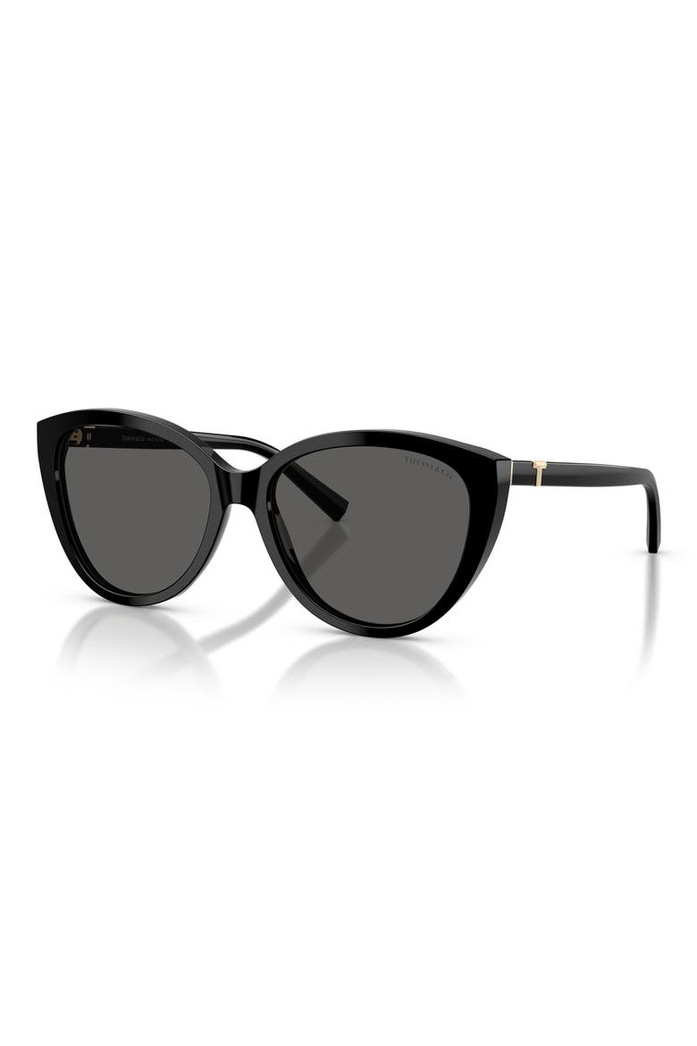 56mm Cat Eye Sunglasses, Alternate, color, BLACK / DARK GREY