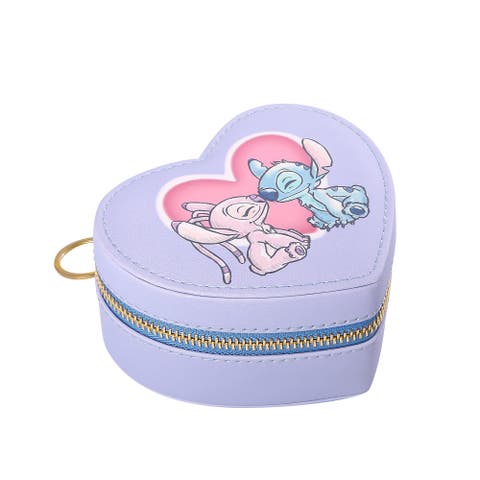 Angel Zippered Heart Shaped Jewelry Travel Case