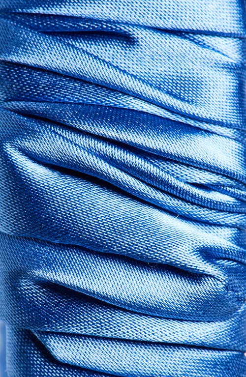 Tasha Ruched Satin Headband In Blue