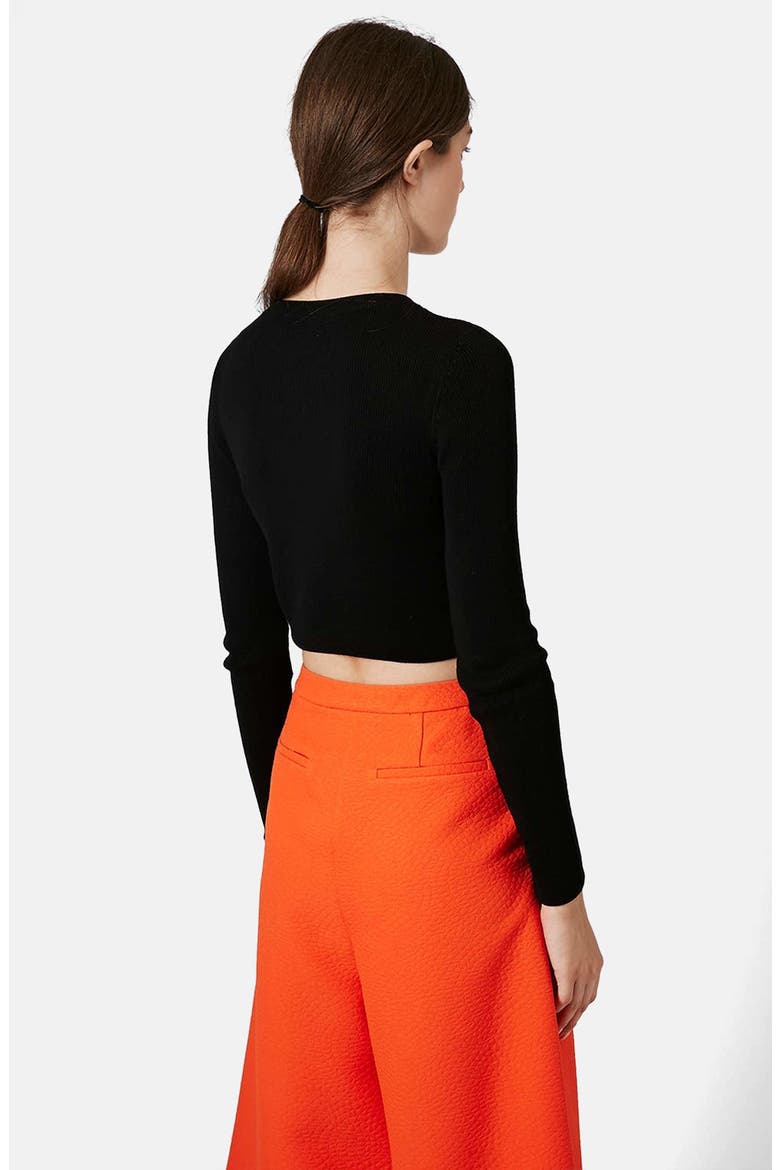 Ribbed Crop Sweater, Alternate, color, BLACK