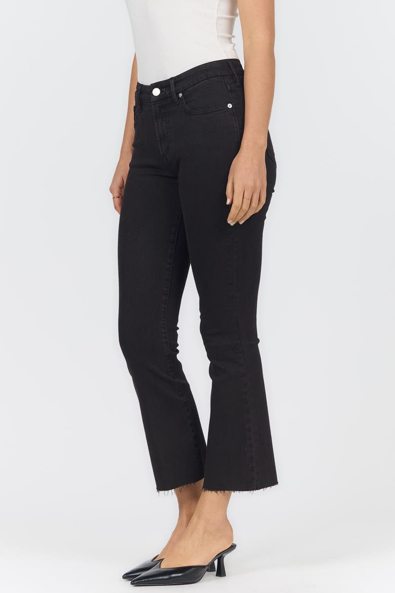 Jeanne Mid Rise Raw Hem Flare Jeans, Alternate, color, Chocolate Torte