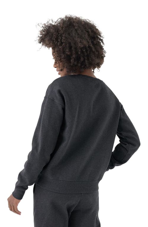 Pact Organic Brushed Fleece Crew Sweatshirt In Blue