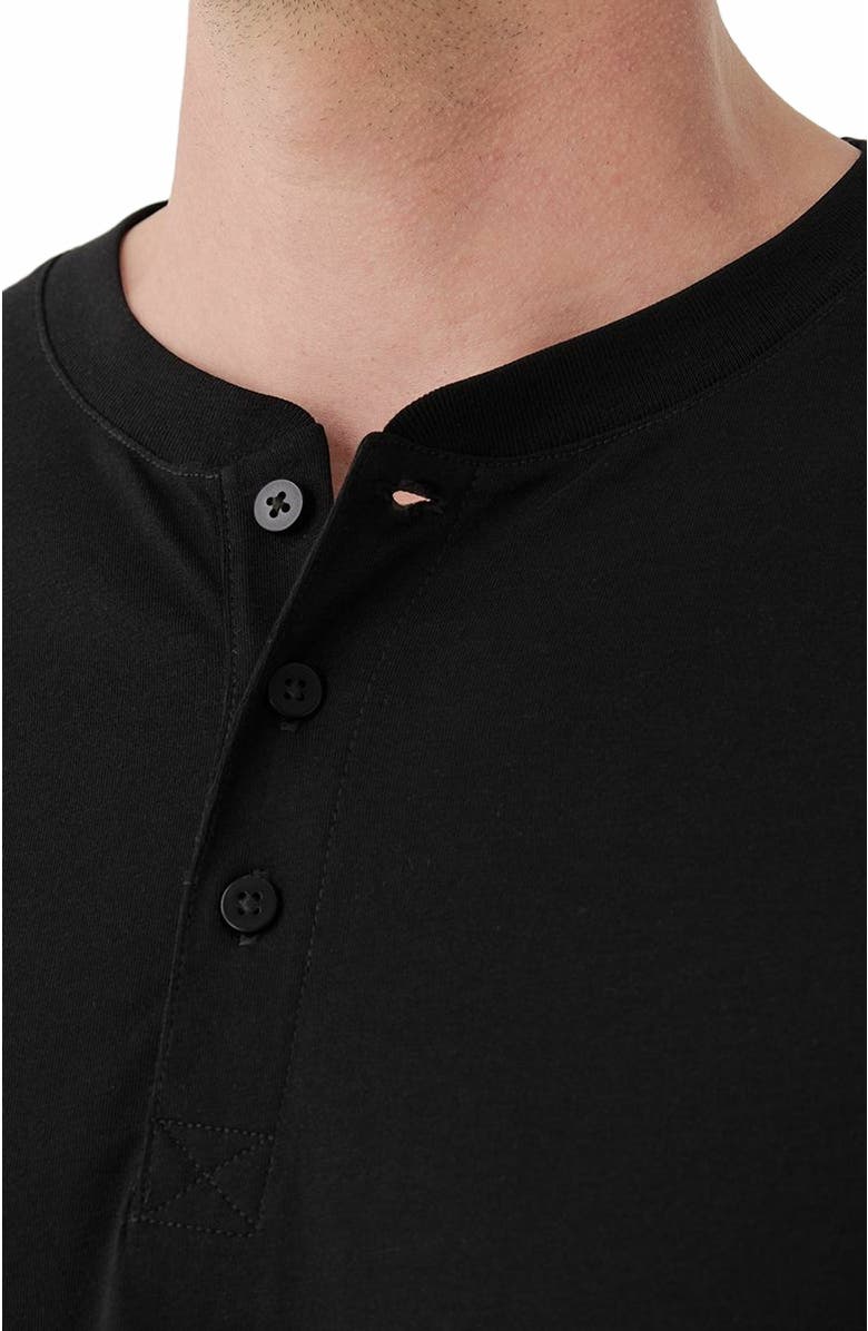 Pact Organic Cotton Softspun Long Sleeve Henley, Alternate, color, Black
