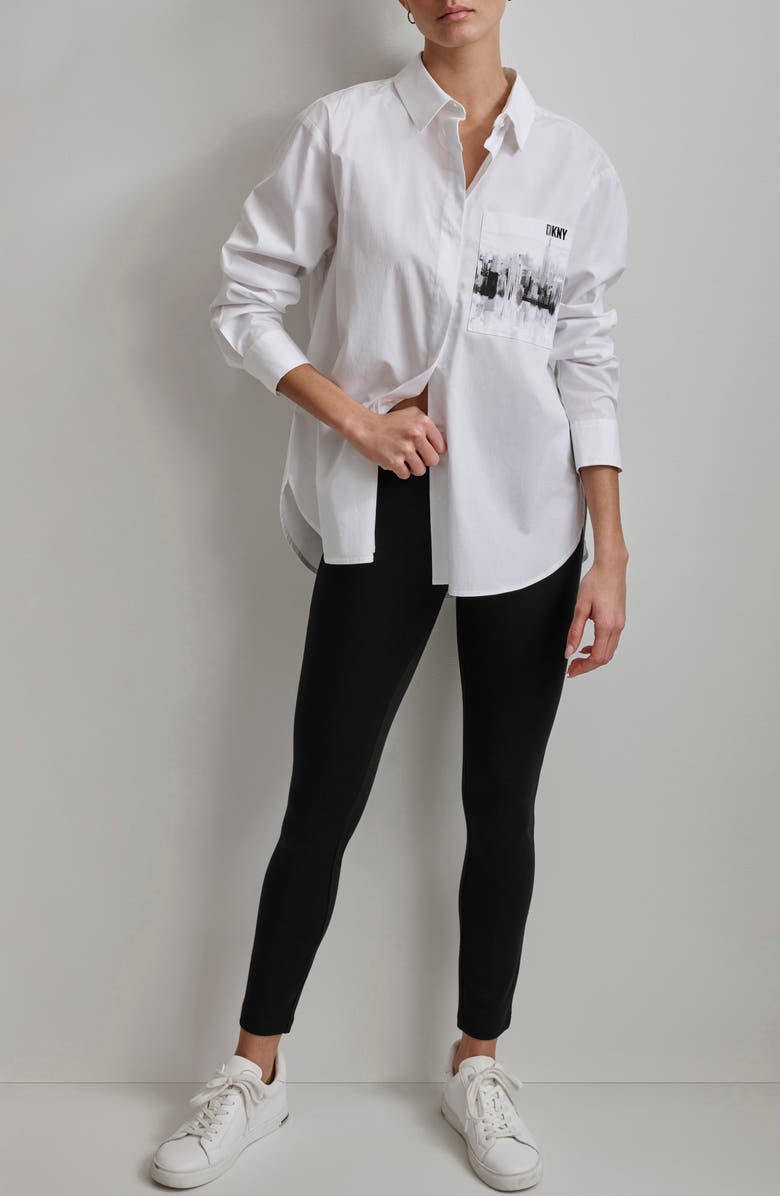 DKNY Cityscape Pocket Long Sleeve Button-Up Shirt, Alternate, color,
