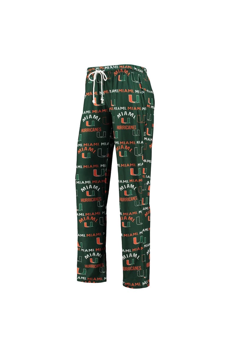 CONCEPTS SPORT Women's Concepts Sport Green/White Miami Hurricanes Flagship Long Sleeve T-Shirt & Pants Sleep Set, Alternate, color, 