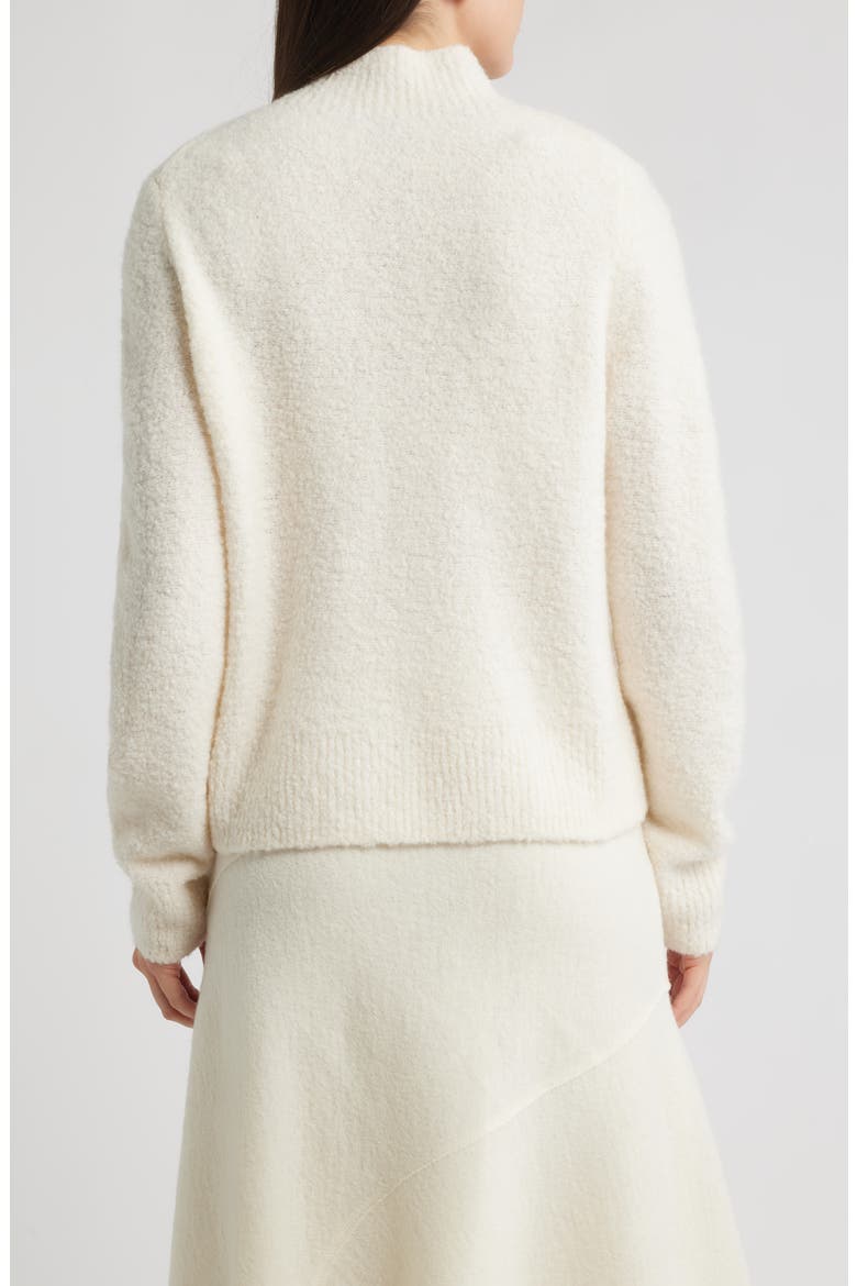 Fubrina Bouclé Wool & Cashmere Blend Mock Neck Sweater, Alternate, color, SOFT CREAM