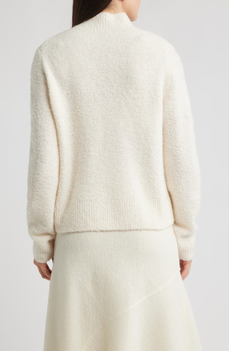 BOSS Fubrina Bouclé Wool
Cashmere Blend Mock Neck Sweater, Alternate, color, Soft Cream