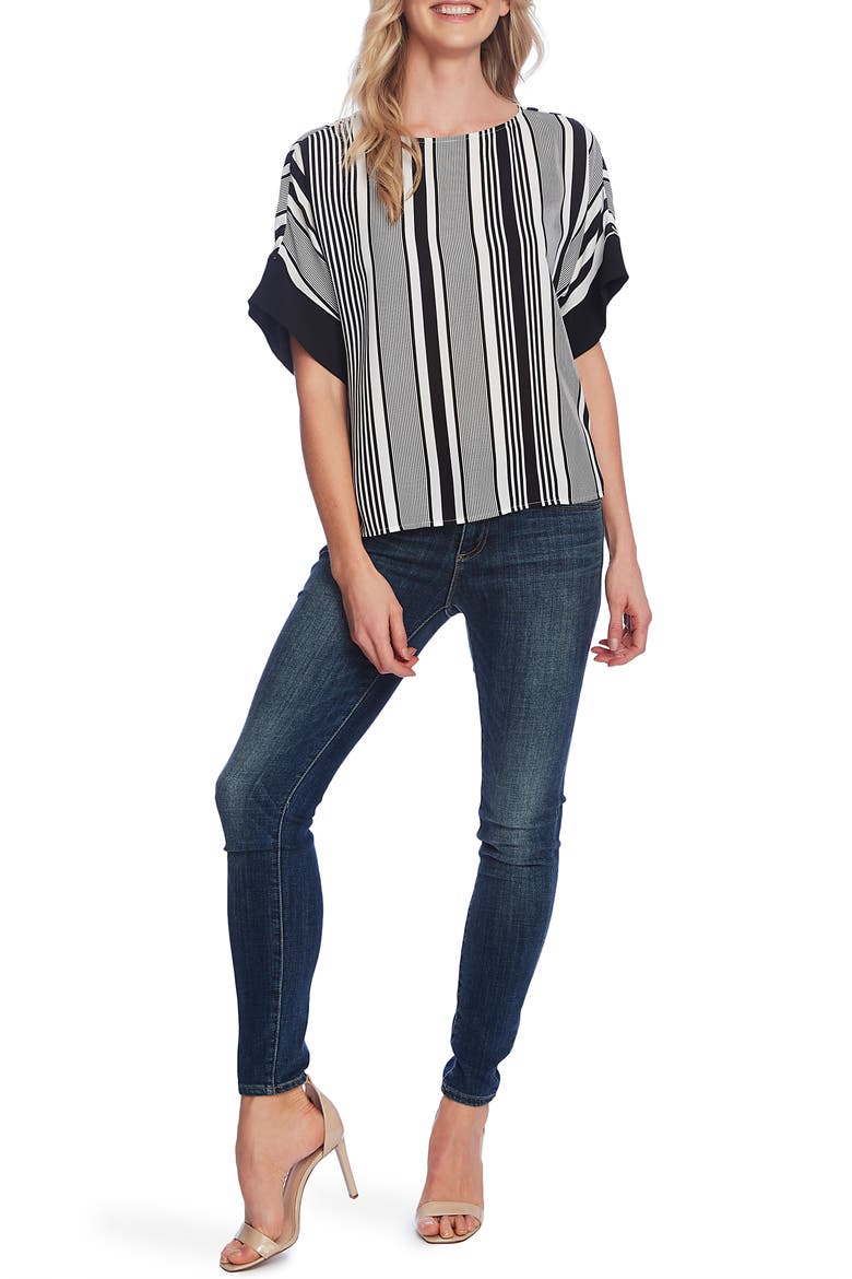 Variegated Stripe Top, Alternate, color, RICH BLACK