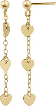 Bony Levy 14K Gold Heart Chain Drop Earrings