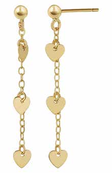 Bony Levy 14K Gold Heart Chain Drop Earrings