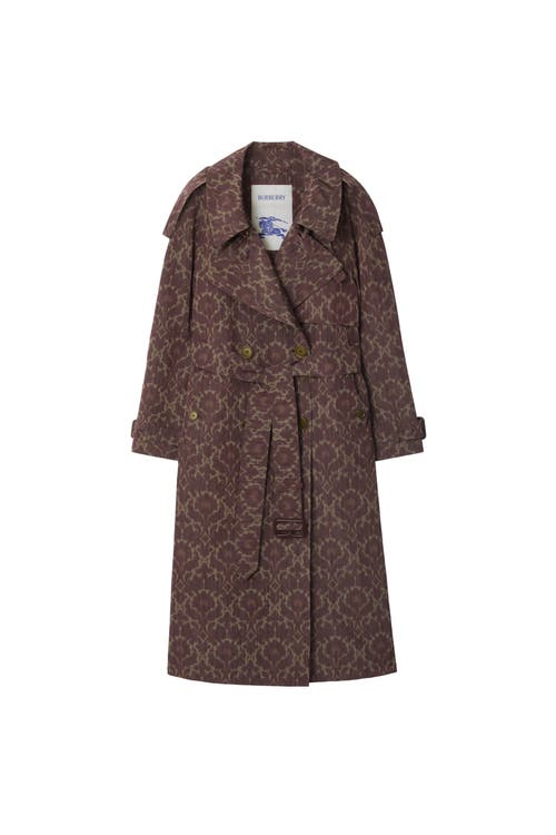 Burberry Long Baroque Viscose Blend Fitzrovia Trench Coat In Brown