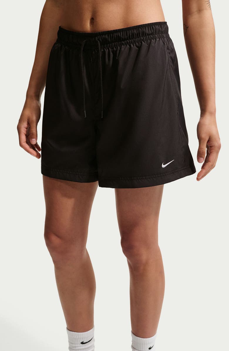 Nike Essential Shorts, Alternate, color, Black/ White