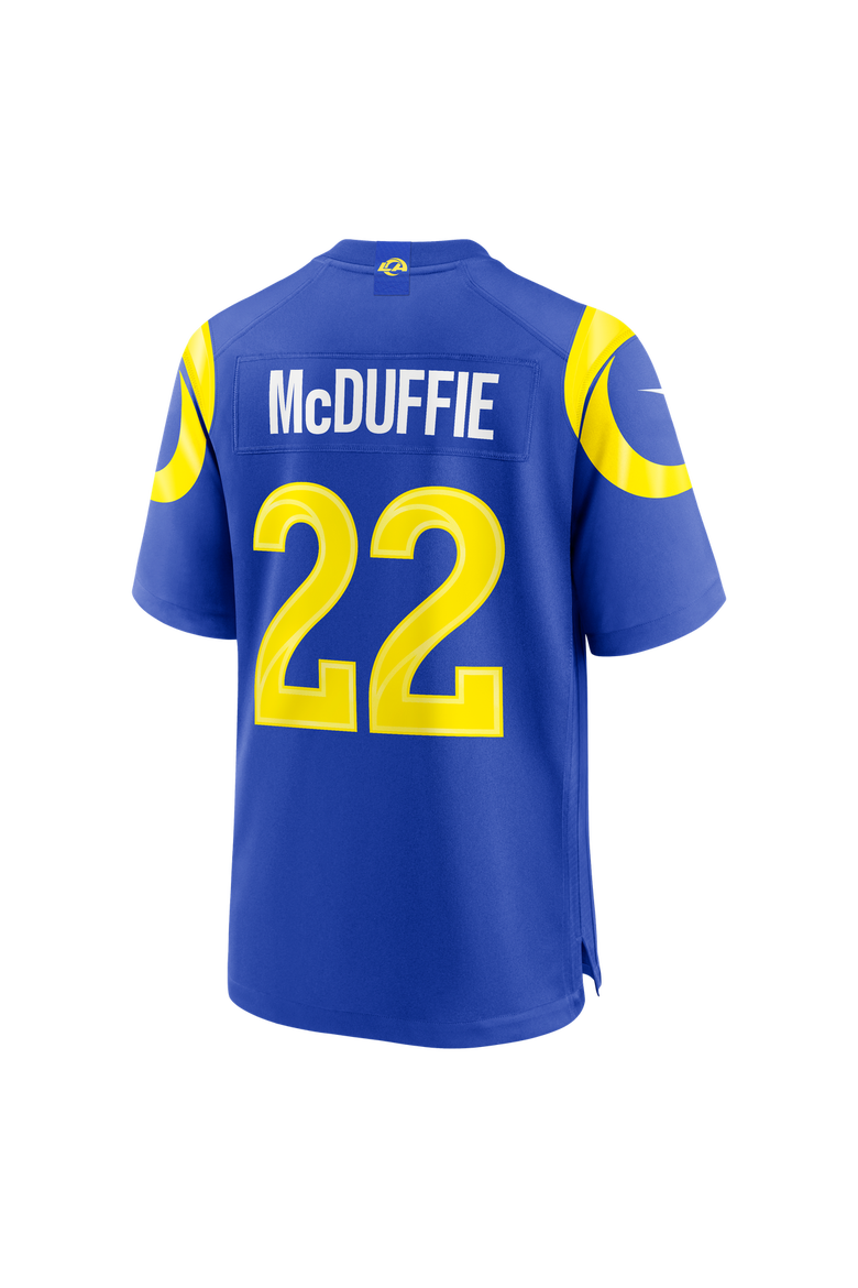 Men's Nike Trent McDuffie Royal Los Angeles Rams Team Game Player Jersey, Alternate, color, Royal