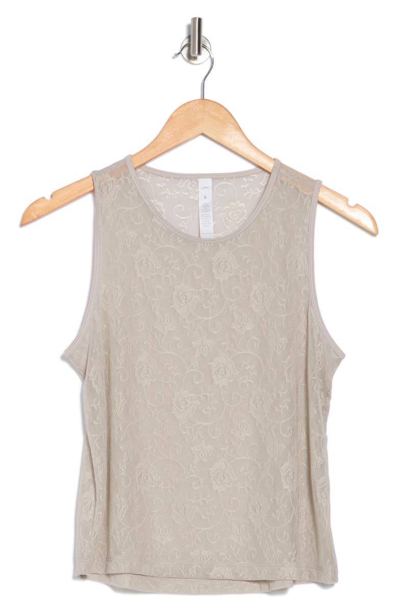 X by Gottex Lace Sleeveless Top, Alternate, color, Moon Beam
