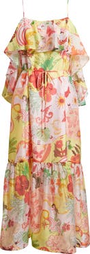 CIEBON Ellera Floral Print Midi Dress