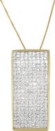 Haus of Brilliance 14K Yellow Gold Princess Cut Diamond Block Pendant Necklace