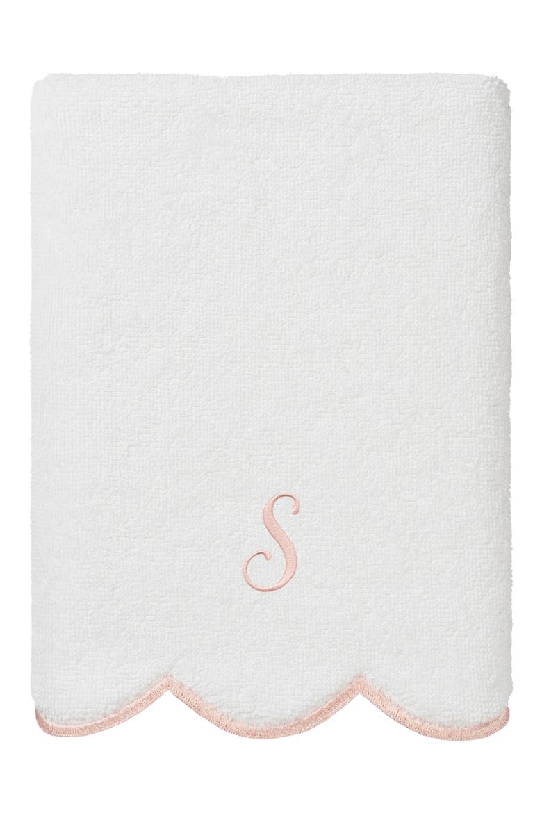 Scalloped 3-Piece Personalized Towel Set, Alternate, color, WHITE/ PINK S