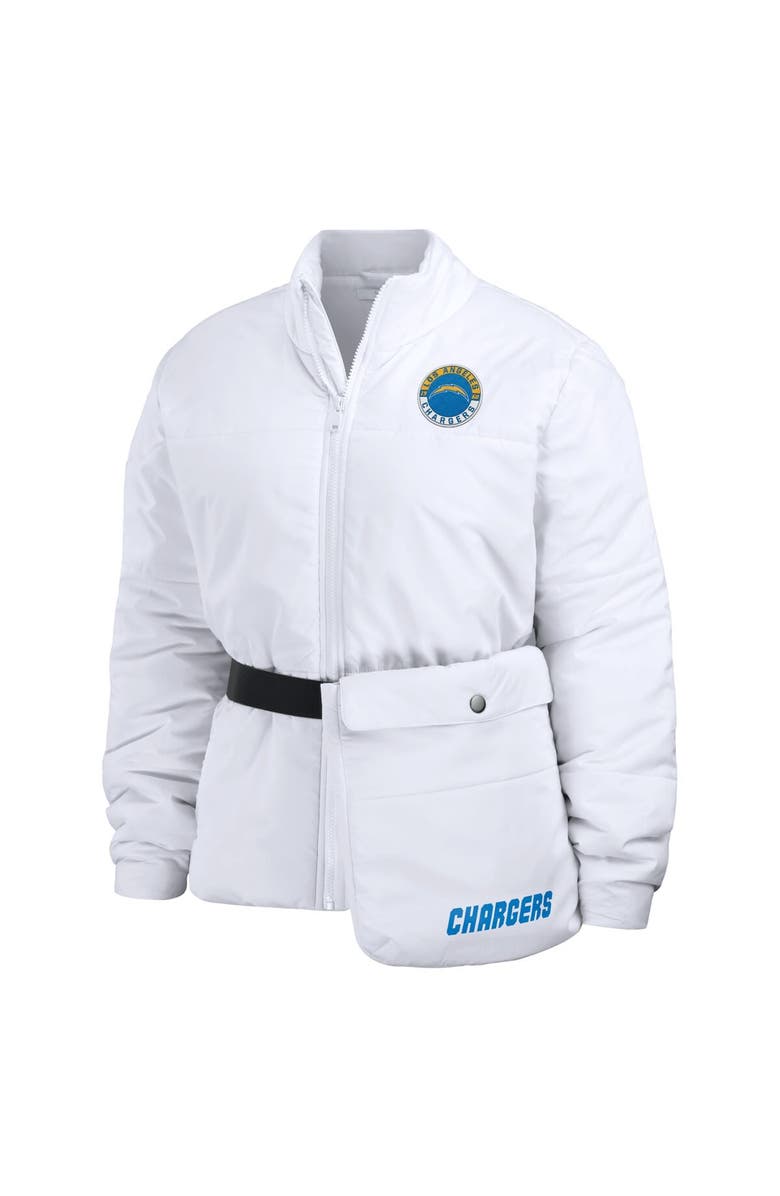 WEAR by Erin Andrews Women's WEAR by Erin Andrews  White Los Angeles Chargers Packaway Full-Zip Puffer Jacket, Alternate, color, White