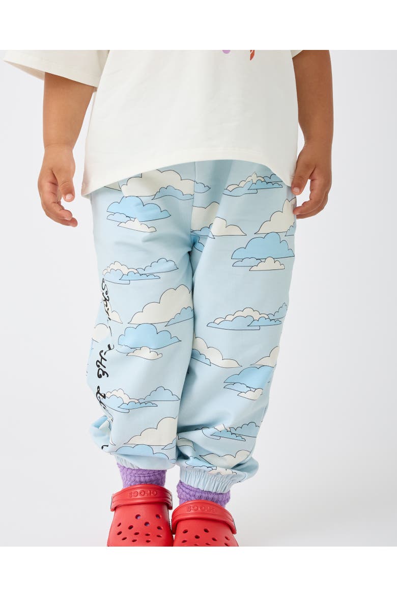 French Terry Jogger, Alternate, color, Blue Clouds