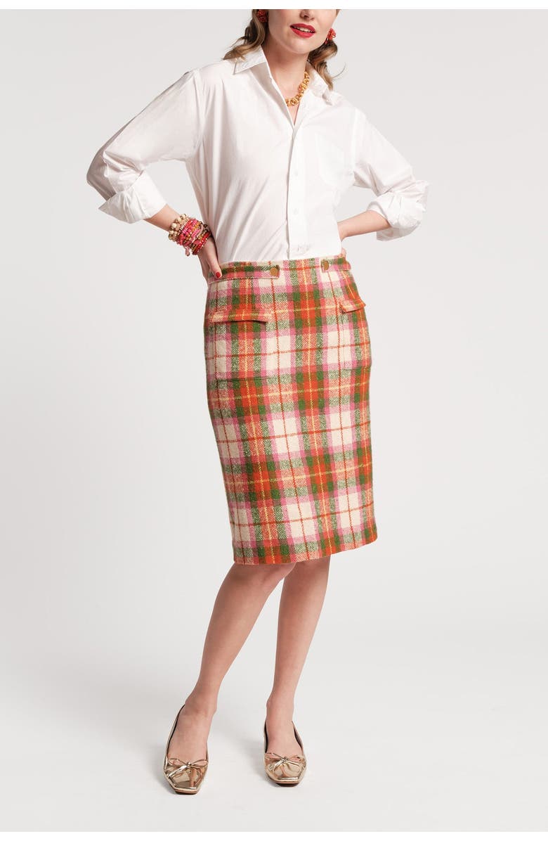 Frances Valentine Pencil Skirt Central Park Plaid Wool, Main, color, 