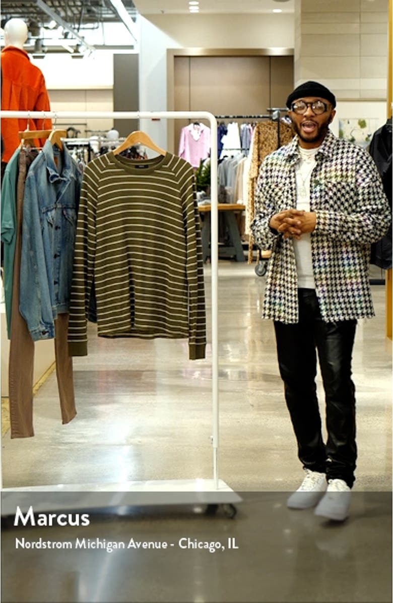 Stripe Waffle Raglan Sleeve Pima Cotton T-Shirt, sales video thumbnail