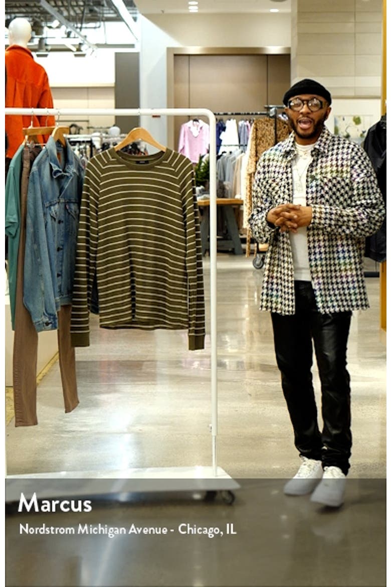Stripe Waffle Raglan Sleeve Pima Cotton T-Shirt video