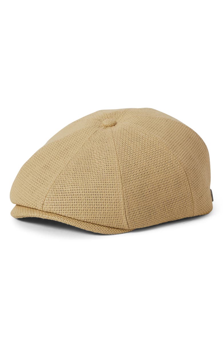 Brixton Brood Driving Cap, Main, color, Dark Tan Straw