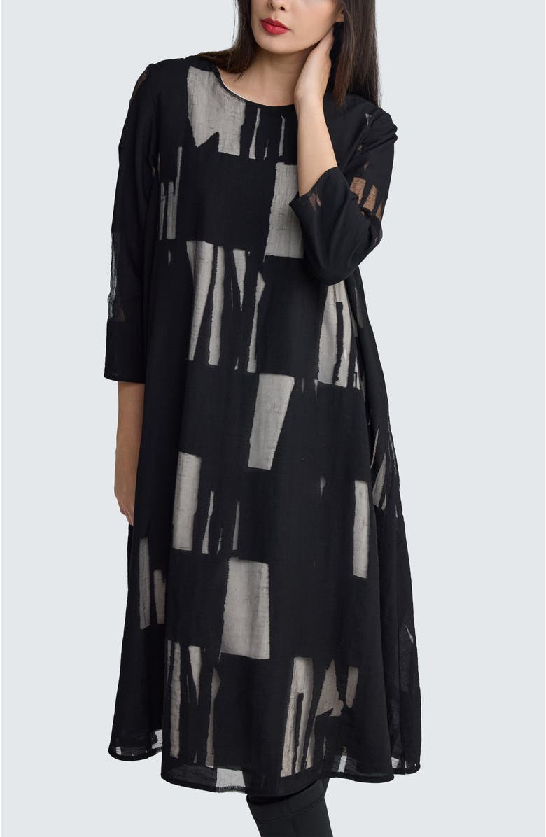 LUUKAA Avalora Organza Double Layer Dress, Alternate, color, Ivory Black