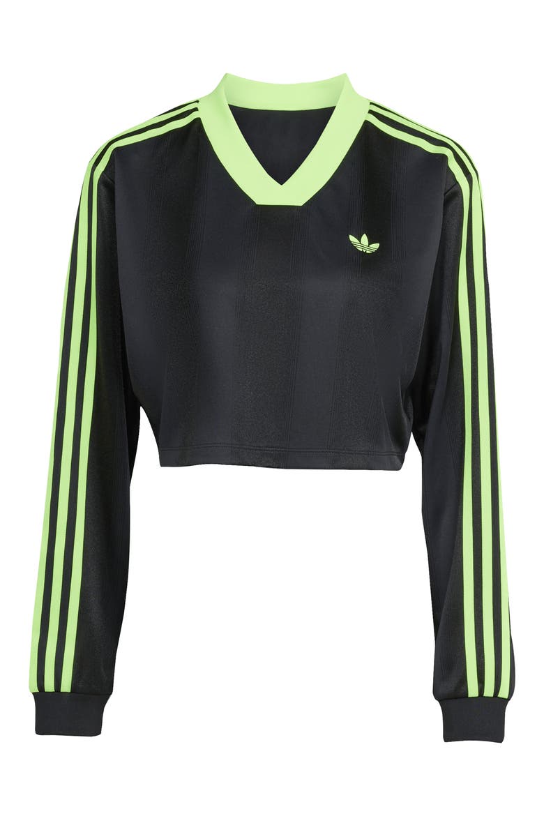 Adicolor Soccer Crop Jersey, Alternate, color, BLACK/ SIGNAL GREEN