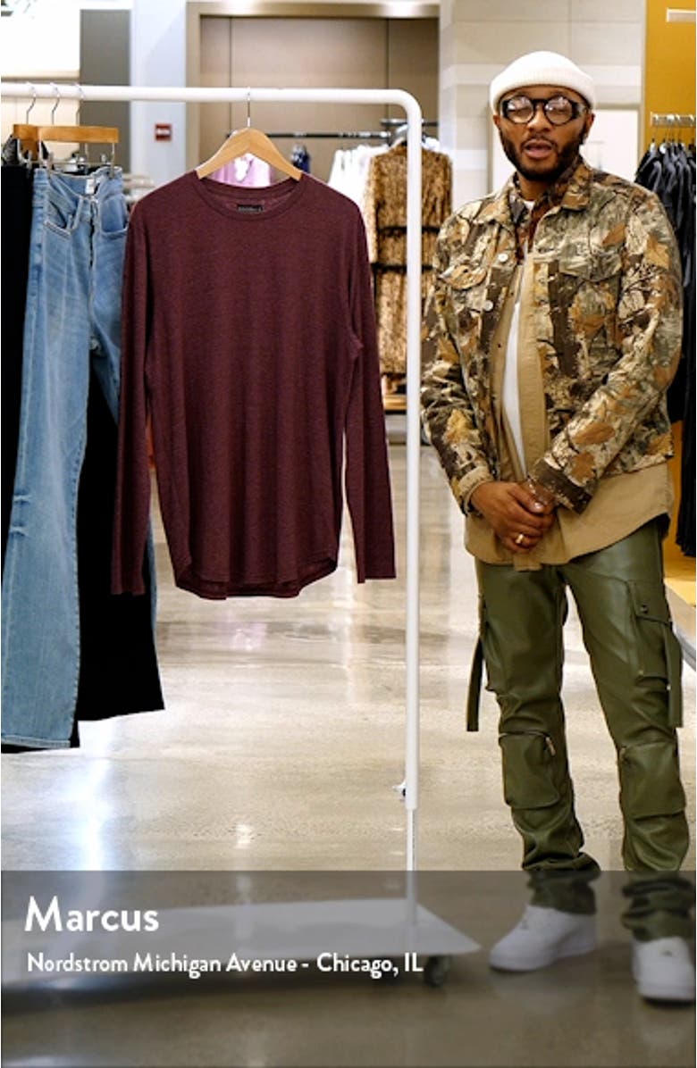 Tri-Blend Long Sleeve Scallop Crew T-Shirt, sales video thumbnail