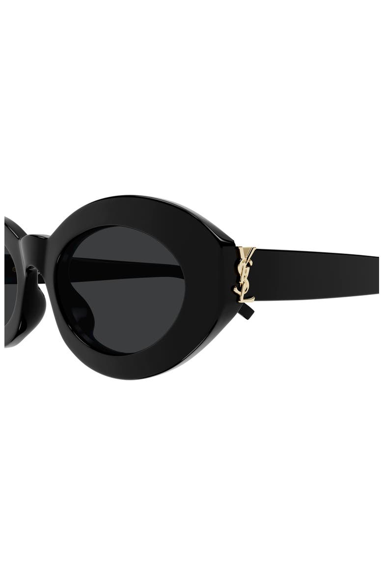 52mm Round Sunglasses, Alternate, color, BLACK