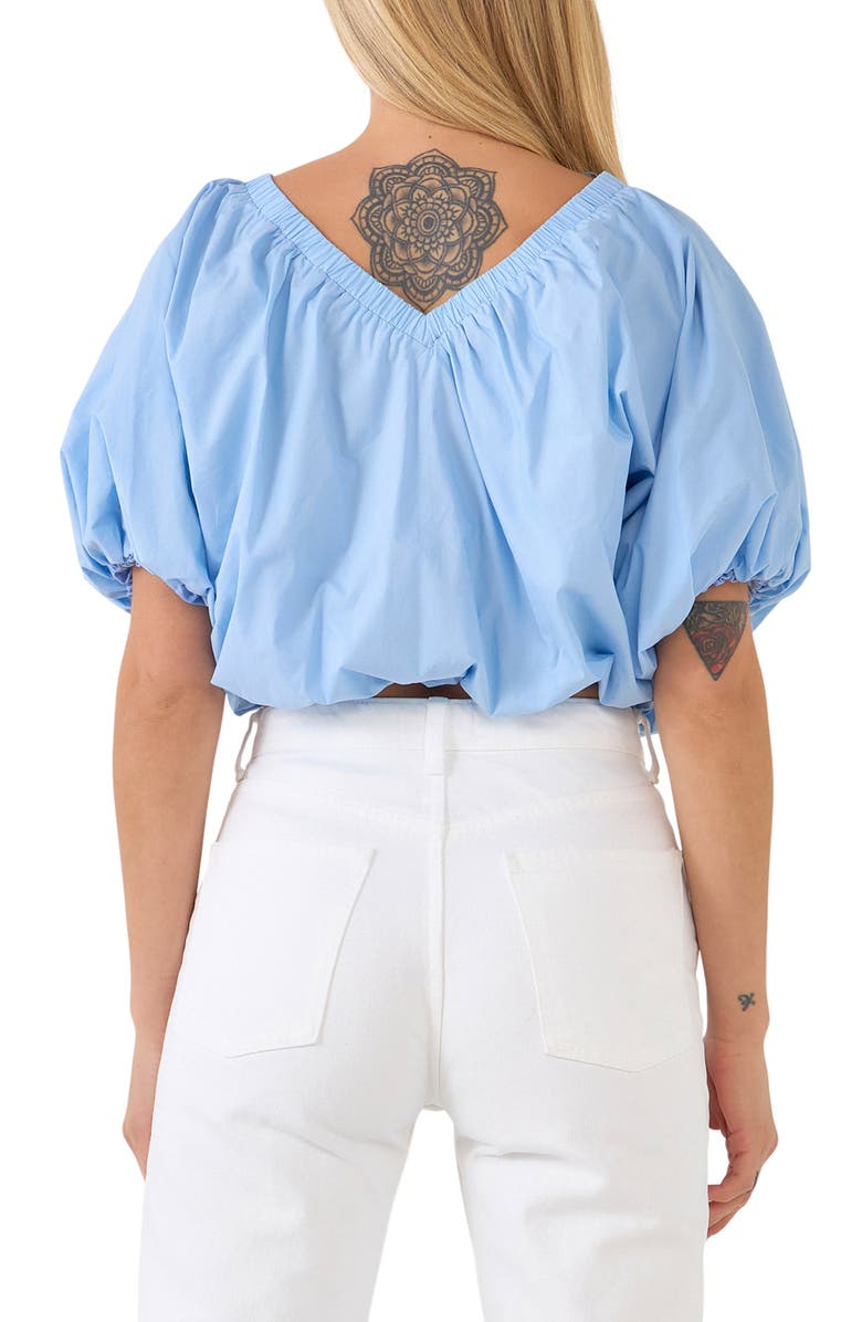 Endless Rose Puff Crop Blouse, Alternate, color, Powder Blue
