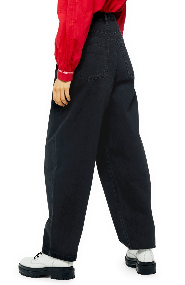 Topshop Washed Black Baggy Jeans, Alternate, color,