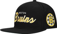 Mitchell & Ness Men's Mitchell & Ness Black Boston Bruins Core Team Script 2.0 Snapback Hat