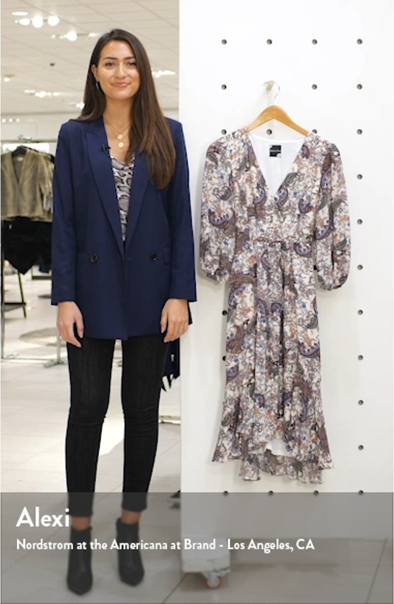 Floral Paisley Faux Wrap Dress, sales video thumbnail