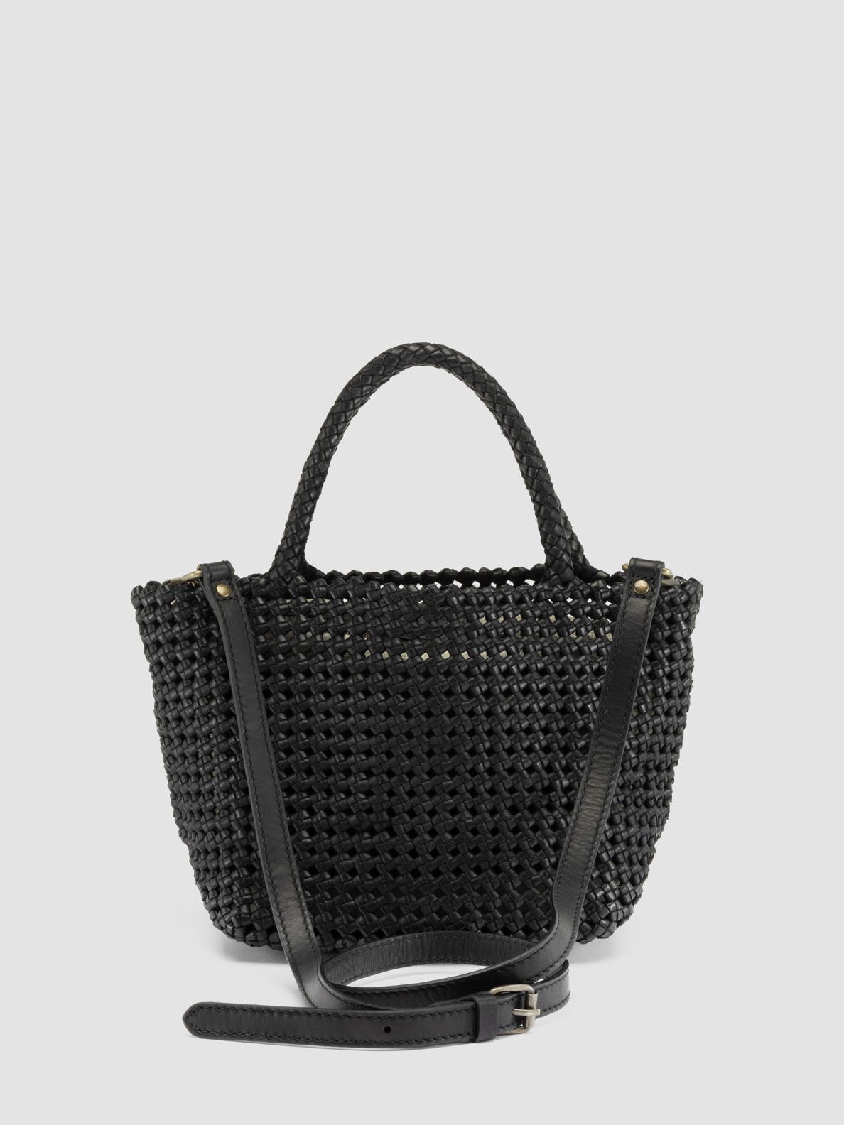 Officine Creative Vicky 001 Hand-Woven Mini Bag, Alternate, color, Black