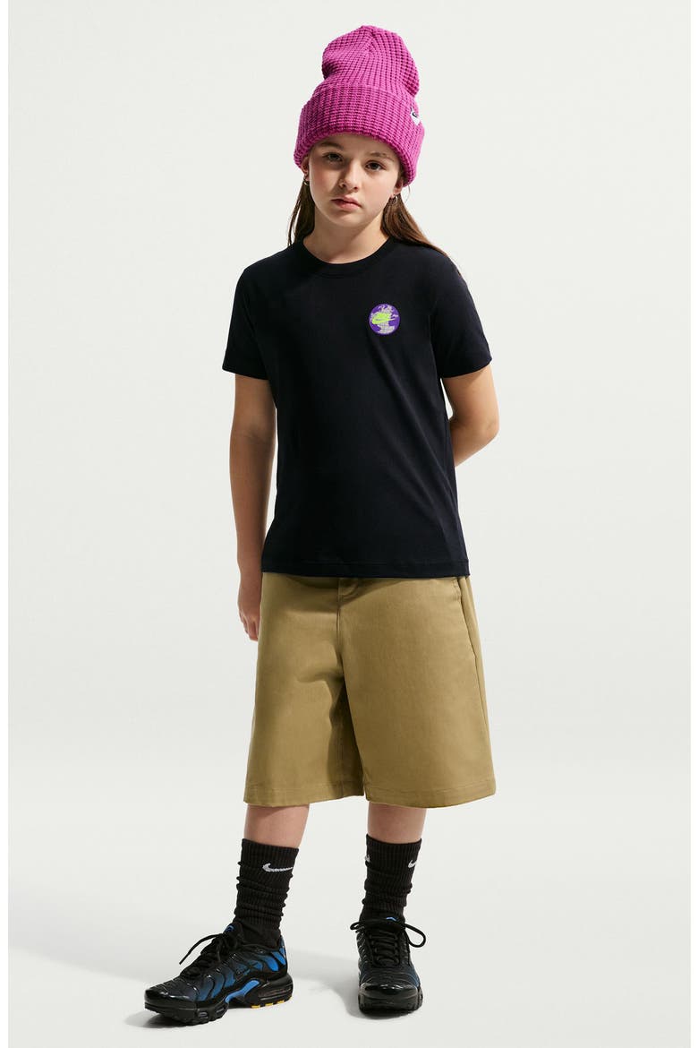 Kids' Graphic Cotton T-Shirt, Main, color, BLACK
