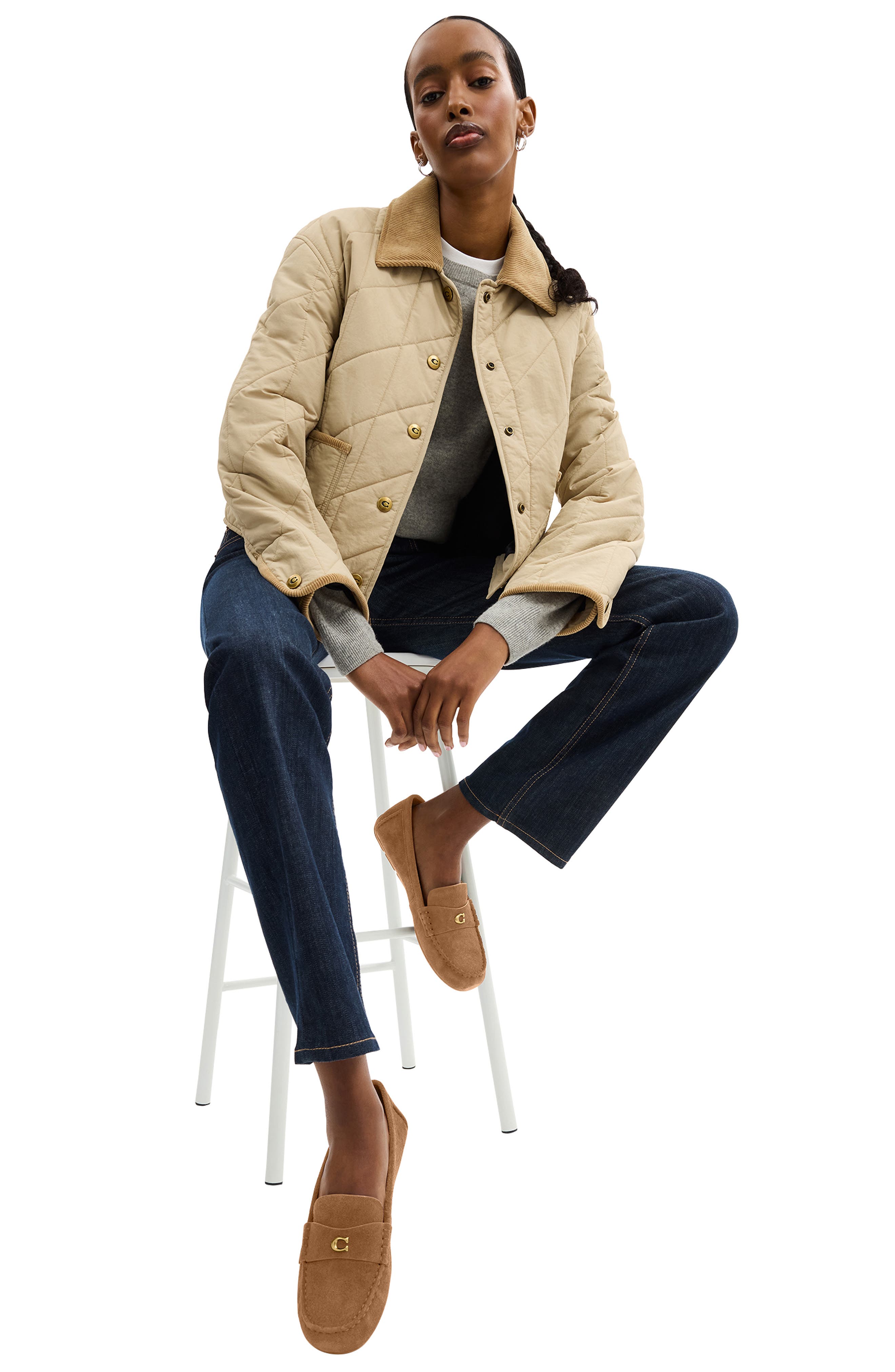 COACH Sculpted C Driving Loafer, Alternate, color, 