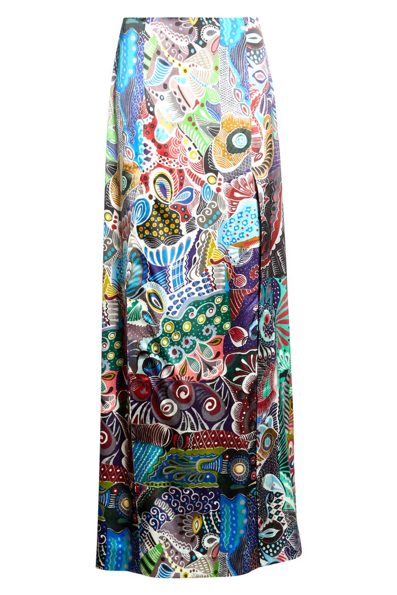Florence Print Silk Shantung Maxi Skirt, Main, color, MULTICOLOR