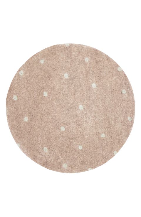 Kids' Wasahable Round Dot Play Rug