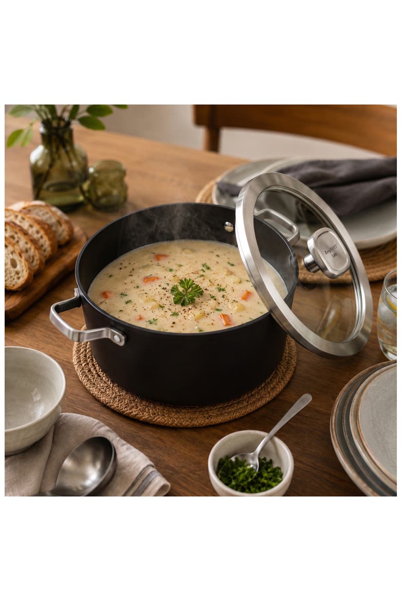 Leo Nonstick Ceramic Stockpot, Alternate, color, BLACK