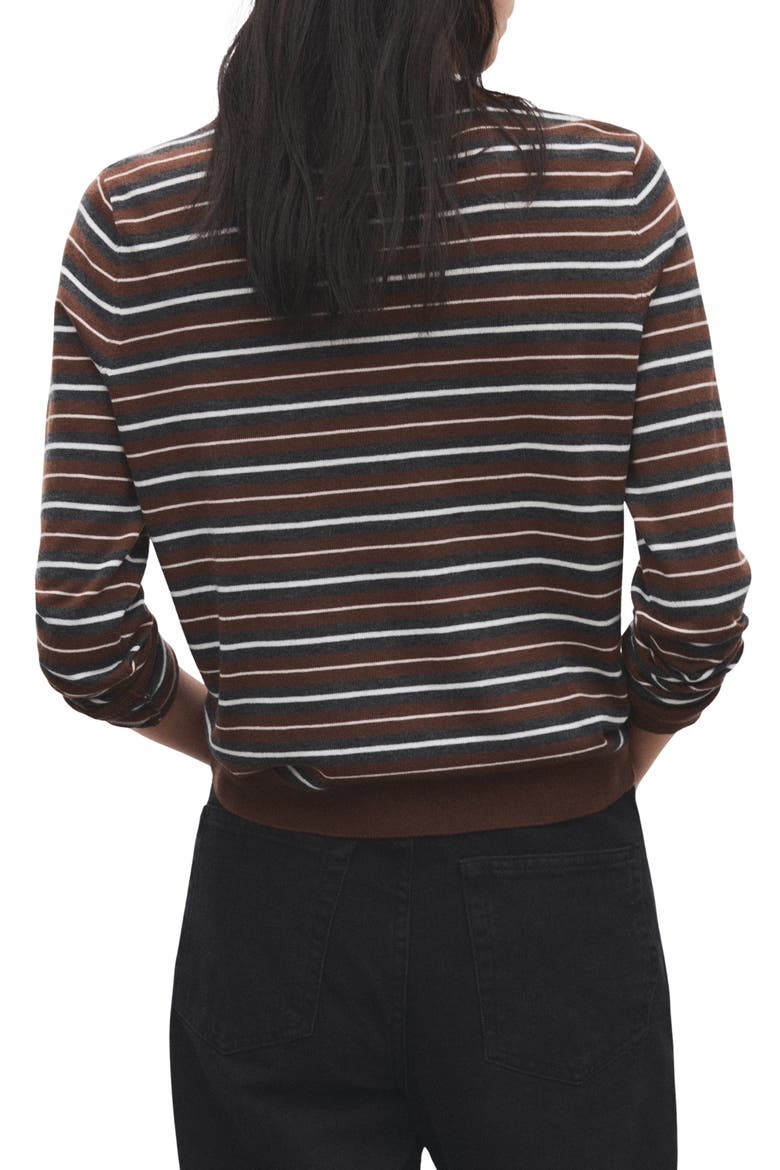 Stripe Crewneck Sweater, Alternate, color, CARAMEL