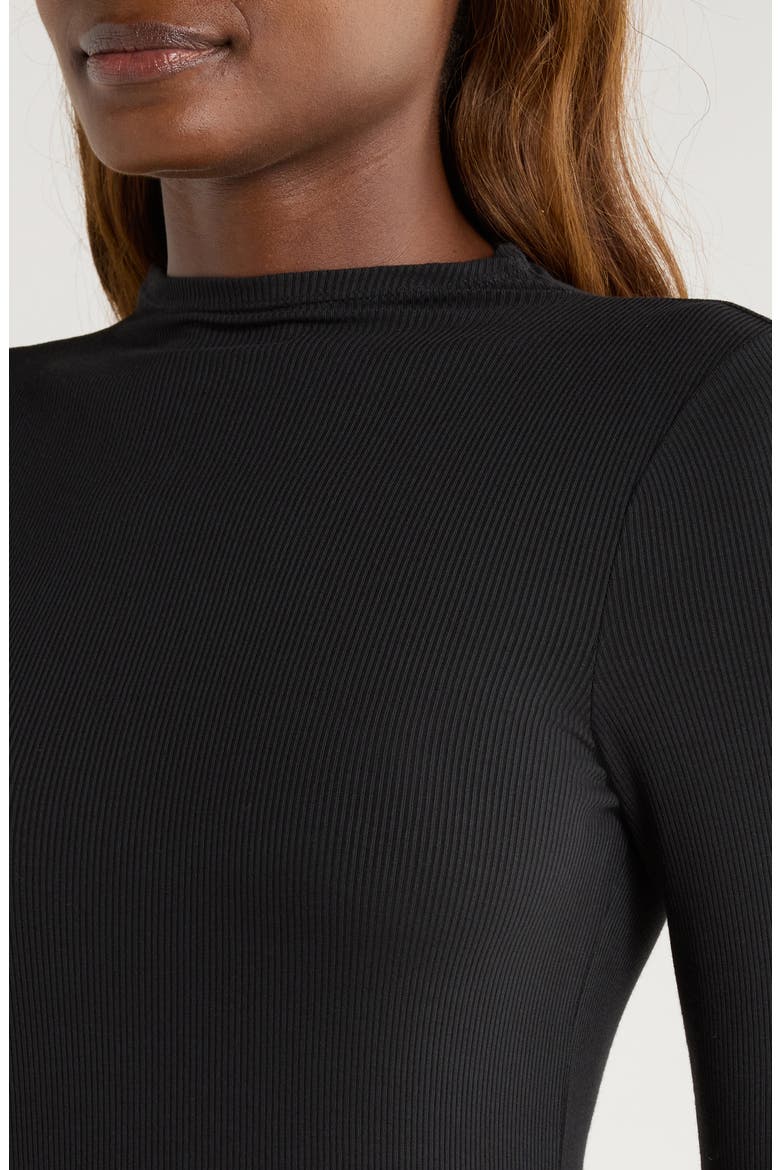 Henrietta Long Sleeve Rib Top, Alternate, color, BLACK
