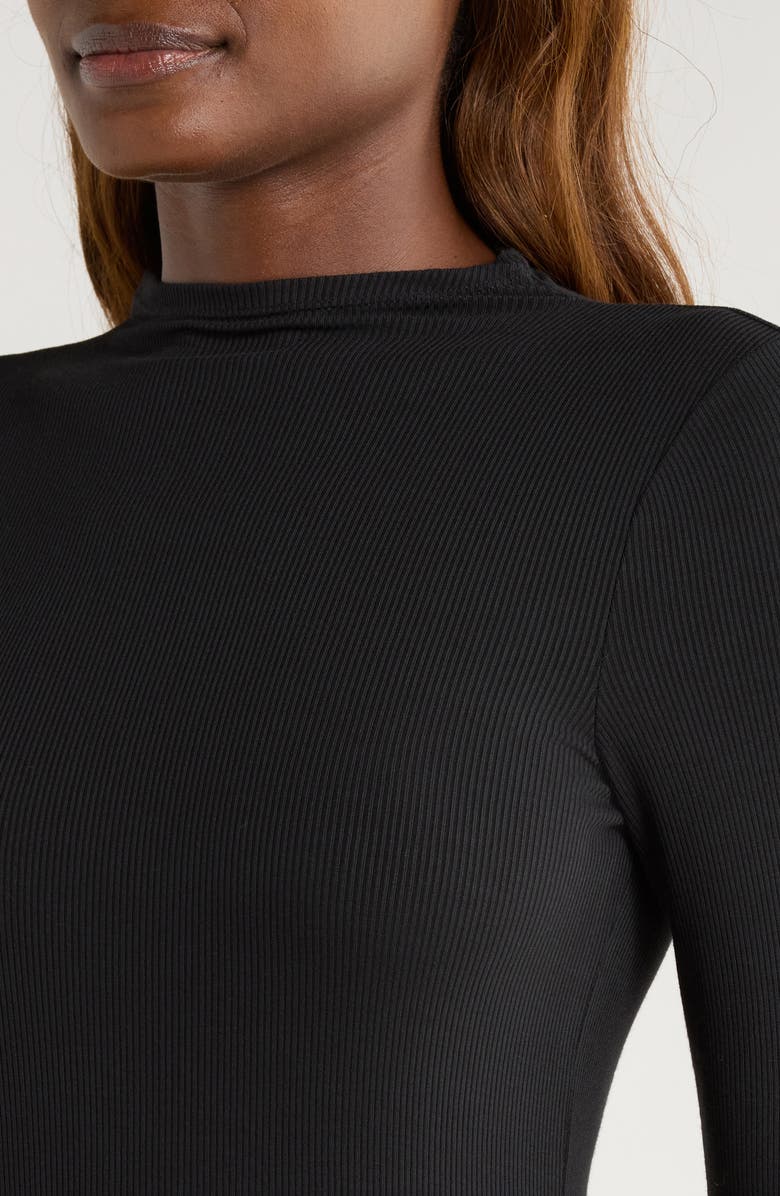 PAIGE Henrietta Long Sleeve Rib Top, Alternate, color, Black