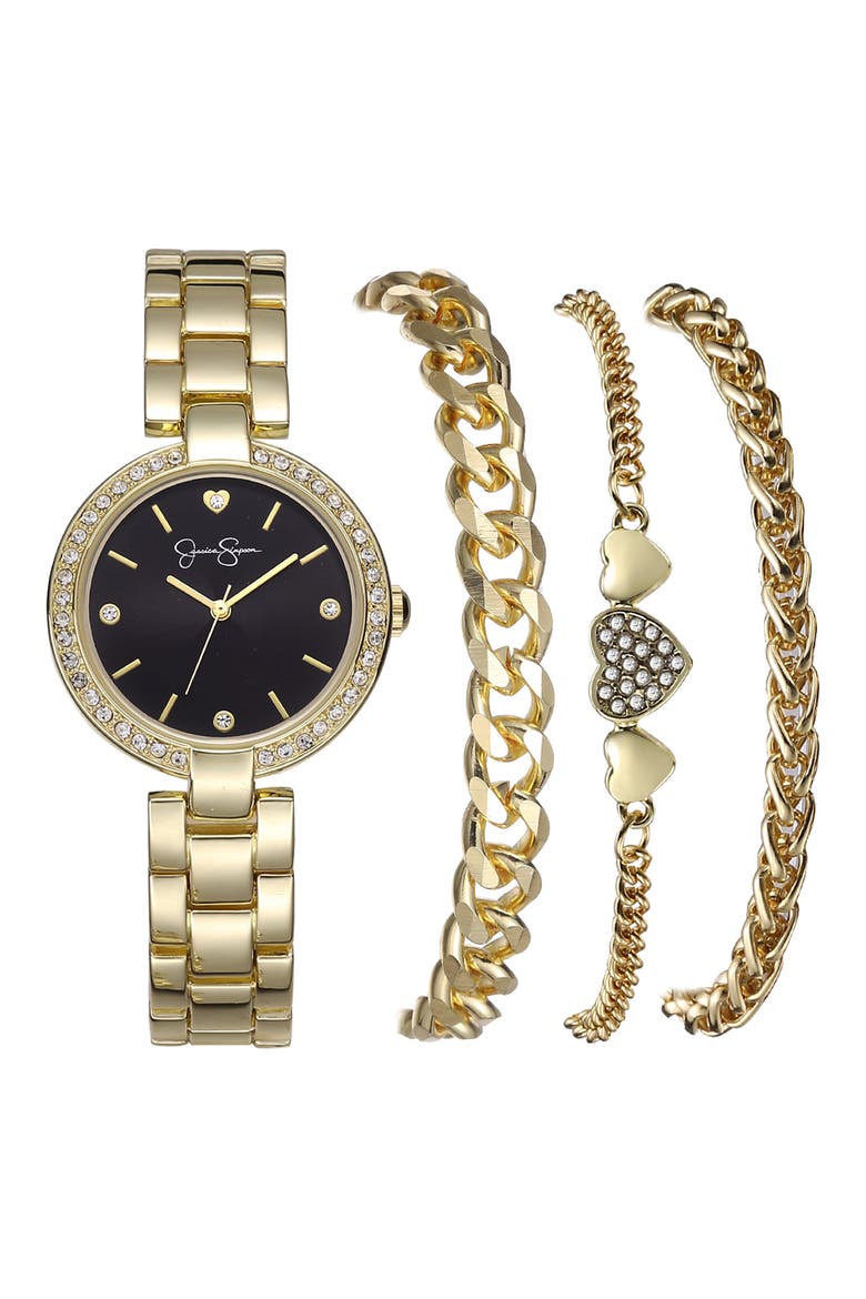 EZ Change Bracelet Watch Set, Main, color, GOLD