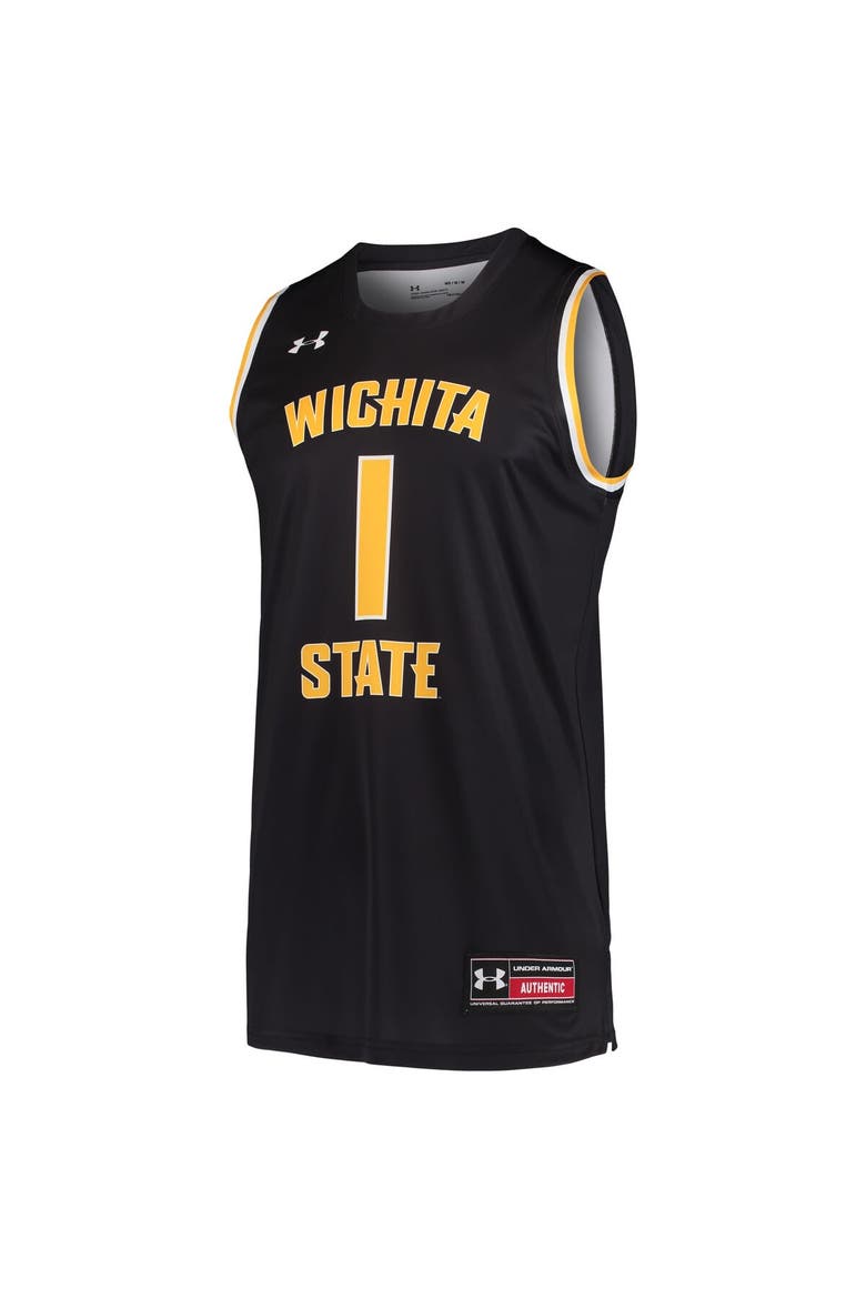 Men's Under Armour Black #1 Wichita State Shockers Basketball Replica Jersey, Alternate, color, Black