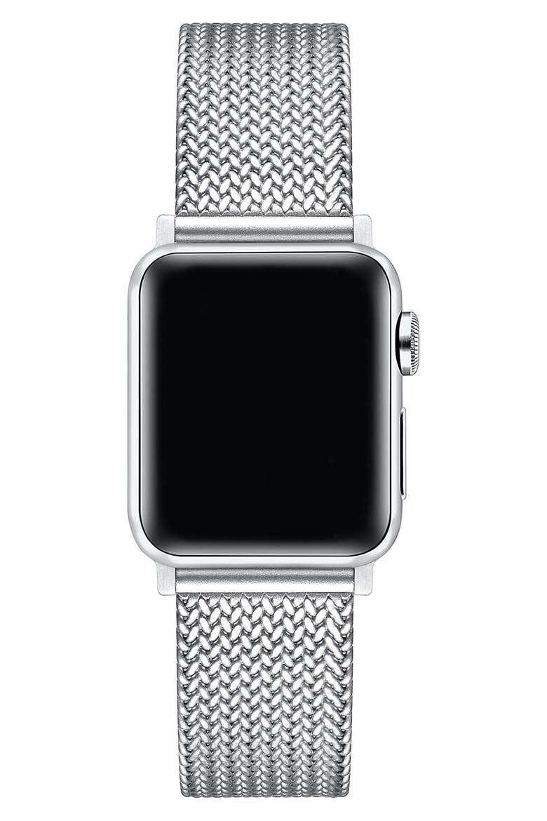 Stainless Steel Mesh Apple Watch® Watchband, Alternate, color, SILVER