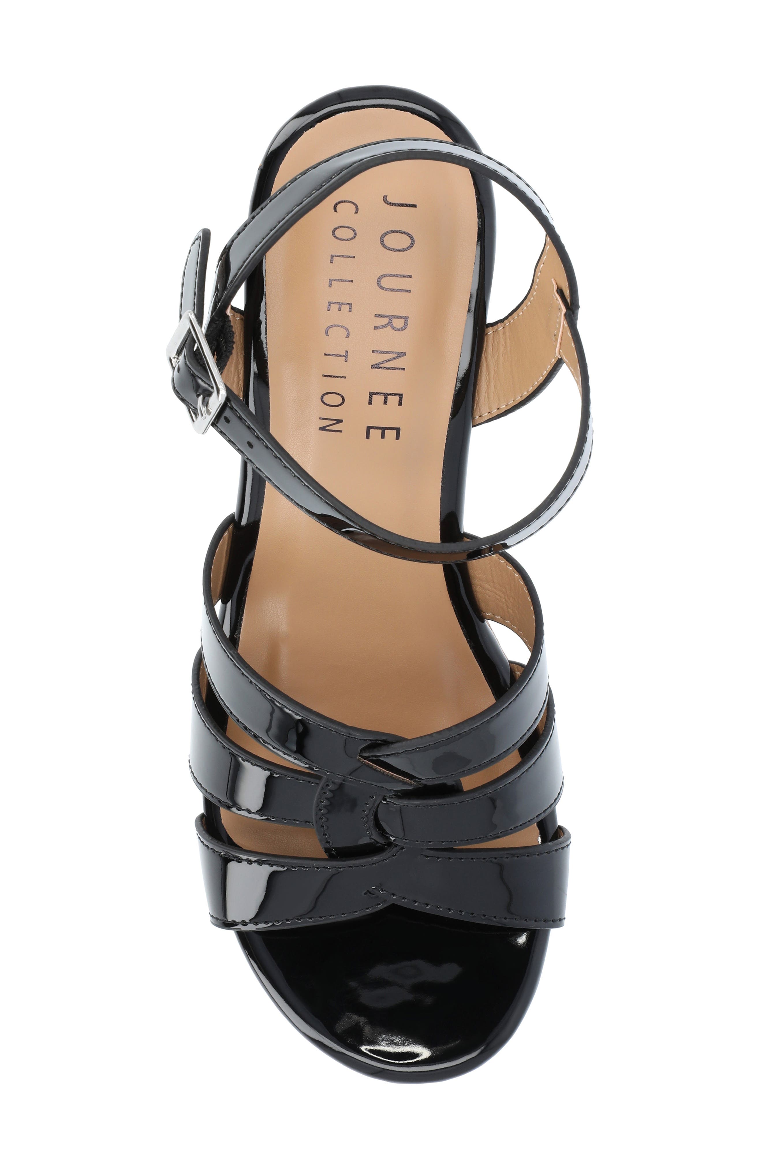 Journee Collection Jania Platform Sandal, Alternate, color, Black