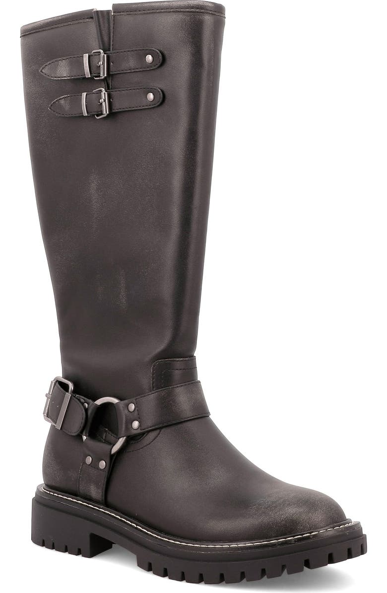 MIA Franco Knee High Moto Boot, Main, color, Black