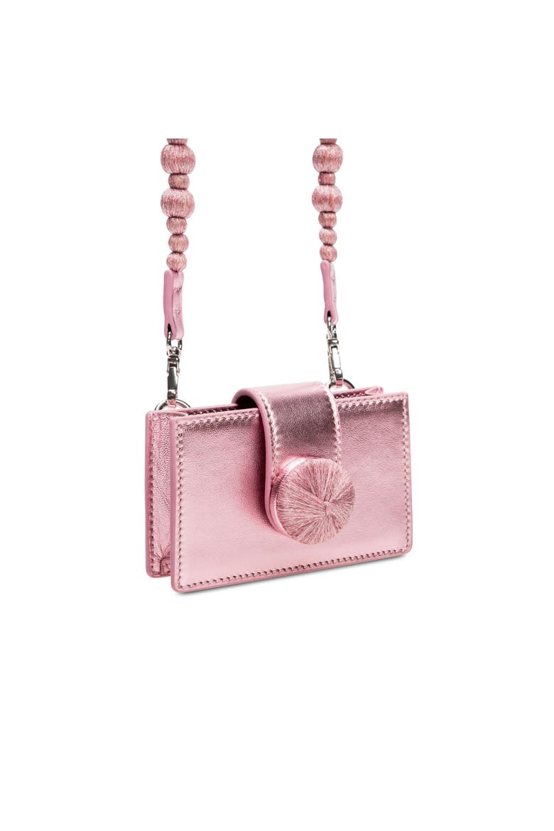 Alessa Metallic Pink Card Holder, Alternate, color, Metallic Pink